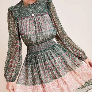 Anthropologie Rhiannon Floral Mini Dress size XS Anthropologie Women Boho Style